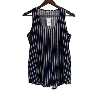 J.Crew Blue and‎ White Striped Work Casual Sleeveless Blouse Tanktop Size SMALL